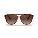 Burberry // Men's Foxcote Square Sunglasses // Black + Light Havana + Brown Gradient