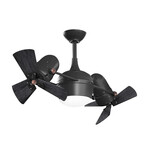 Dagny Ceiling Fan + LED Light Kit // Matte Black Finish + Matte Black Wood Blades
