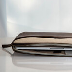 15" Laptop Case // Brown + Beige Canvas