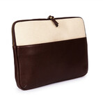 15" Laptop Case // Brown + Beige Canvas