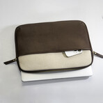 15" Laptop Case // Brown + Beige Canvas