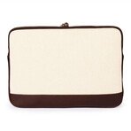 15" Laptop Case // Brown + Beige Canvas