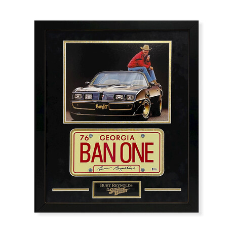 Burt Reynolds // Autographed "Smokey and the Bandit" License Plate + Framed