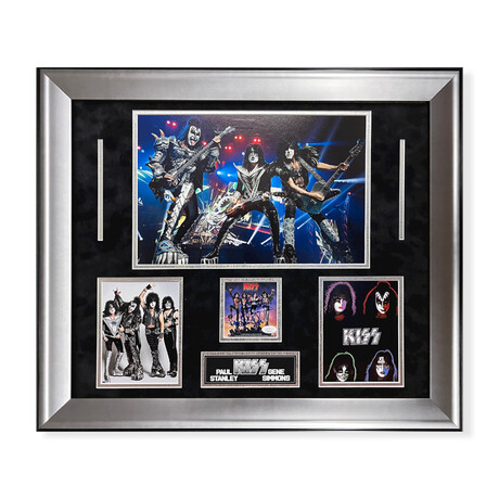 Paul Stanley & Gene Simmons // KISS // Autographed CD Cover + Framed