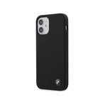 Silicone Hard Case // BMW Metal Logo // Black (iPhone 12 Mini)