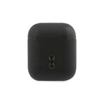 Leather Signature Collection // Airpods Case // Metal Logo // Black (Airpods 1/2)