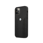 BMW Leather Hard Case // Curve Porforate // Black (iPhone 12/12 Pro)