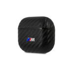 M Collection // PU Black Carbon Fiber Airpods Case // Metal Logo (Airpods 1/2)