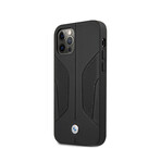 BMW Leathe Hard Case // Perforate Sides // Black (iPhone 12/12 Pro)