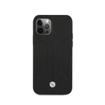 BMW Leathe Hard Case // Perforate Sides // Black (iPhone 12/12 Pro)