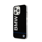 BMW Hard Case // Blue Line + Big Logo // Black (iPhone 13 Pro)