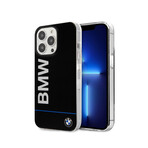 BMW Hard Case // Blue Line + Big Logo // Black (iPhone 13 Pro)