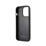 BMW Leather Hard Case Perforate Ddeboss Lines // Black (iPhone 13 Pro)