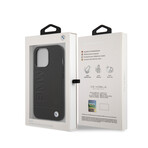 BMW Leather Hard Case // Hot Stamp // iPhone 13 Pro // Black