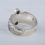 Revolver Gem Ring // Silver + Brown (6)