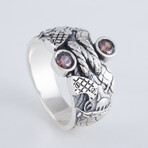 Revolver Gem Ring // Silver + Brown (6)