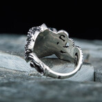 Octopus + Rose Ornament Ring // Silver (10)