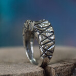 Ornament + Cubic Zirconia Ring // Silver + Clear (9)