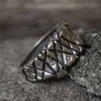 Ornament + Cubic Zirconia Ring // Silver + Clear (9)