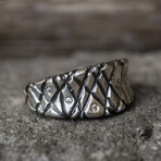 Ornament + Cubic Zirconia Ring // Silver + Clear (9)