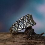 Ornament + Cubic Zirconia Ring // Silver + Clear (9)