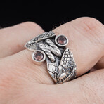 Revolver Gem Ring // Silver + Brown (6)