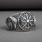 Vegvisir + Celtic Knots Viking Ring // Silver (10.5)