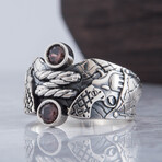 Revolver Gem Ring // Silver + Brown (6)