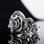 Octopus + Rose Ornament Ring // Silver (10)