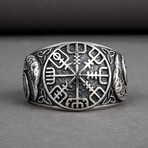 Vegvisir + Celtic Knots Viking Ring // Silver (10.5)