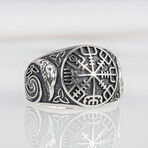 Vegvisir + Celtic Knots Viking Ring // Silver (10.5)