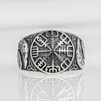 Vegvisir + Celtic Knots Viking Ring // Silver (10.5)