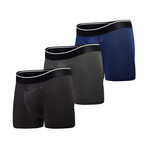 Classic Trunk // Standard Fit 3 Pack // Black + Dark Gray + Navy (XL)