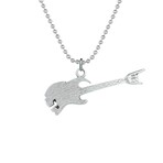 Rock & Roll Guitar Necklace // Antique Silver