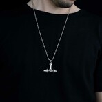 Bodybuilder Necklace // Antique Silver