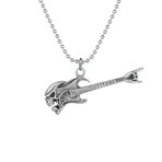 Rock & Roll Guitar Necklace // Antique Silver