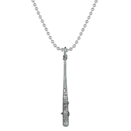Baseball Bat Necklace // Antique Silver