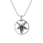 Baphomet Pentacle Necklace // Antique Silver