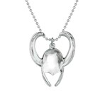 Loki Helmet Necklace // Antique Silver