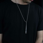 Baseball Bat Necklace // Antique Silver