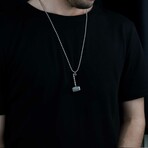 Thor's Hammer Necklace // Antique Silver