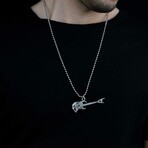 Rock & Roll Guitar Necklace // Antique Silver
