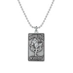 Muay Thai Dog Tag // Antique Silver