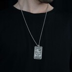 Muay Thai Dog Tag // Antique Silver