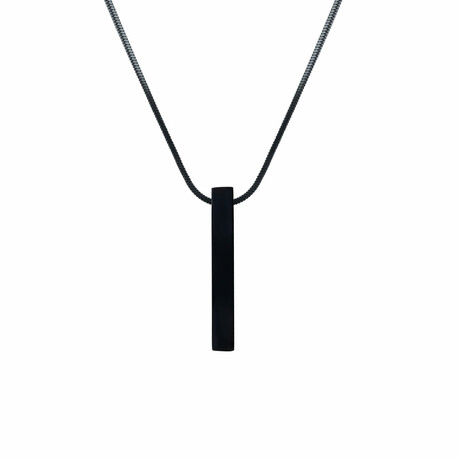 Black Bar Necklace // Black