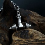 Bodybuilder Necklace // Antique Silver