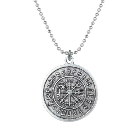 Viking Runes Medallion // Antique Silver