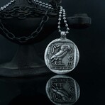 Owl of Athena Necklace // Antique Silver