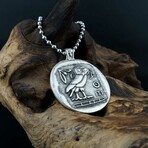 Owl of Athena Necklace // Antique Silver