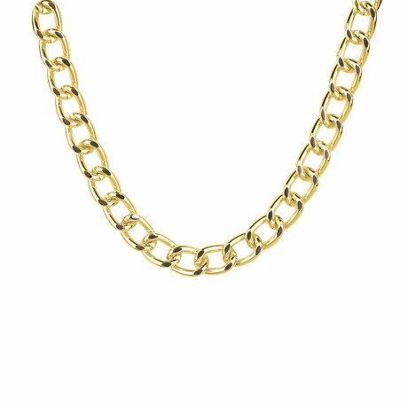 Curb Chain Necklace // Gold